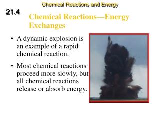 Chemical Reactions—Energy Exchanges