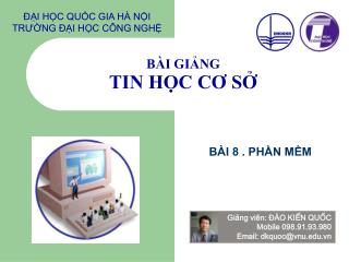 BÀI GIẢNG TIN HỌC CƠ SỞ