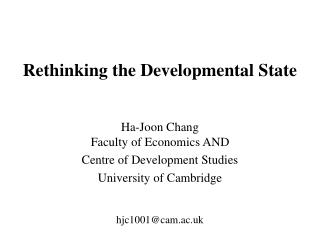 Rethinking the Developmental State