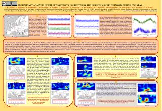 PRELIMINARY ANALYSIS OF THE LF NIGHT DATA COLLECTED BY THE EUROPEAN RADIO NETWORK DURING ONE YEAR