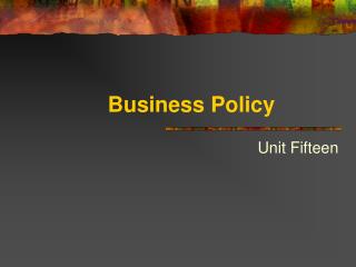 Business Policy