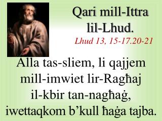 Qari mill-I ttra lil-Lhud . Lhud 1 3 , 15 - 17.20-21