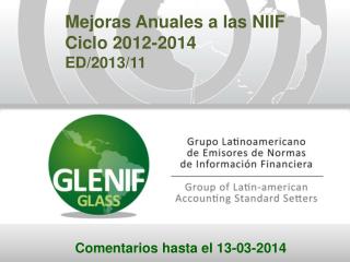 Mejoras Anuales a las NIIF Ciclo 2012-2014 ED/2013/11