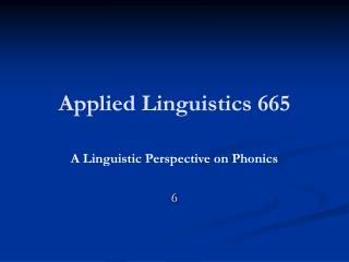 Applied Linguistics 665