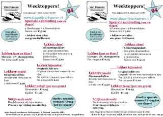 Speciale aanbieding van uw slager!