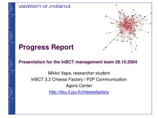 Progress Report Presentation for the InBCT management team 28.10.2004