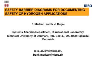 SAFETY-BARRIER DIAGRAMS FOR DOCUMENTING SAFETY OF HYDROGEN APPLICATIONS