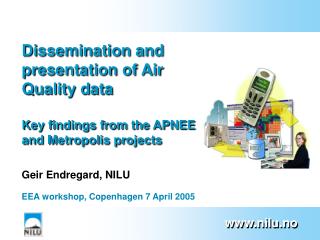 EEA workshop, Copenhagen 7 April 2005