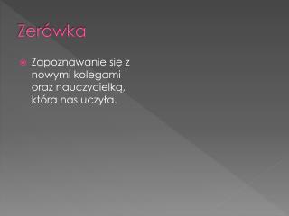 Zerówka