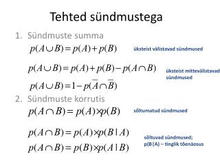 Tehted sündmustega