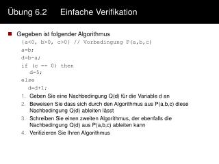 Übung 6.2	Einfache Verifikation