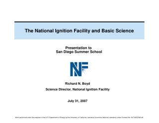 The National Ignition Facility and Basic Science