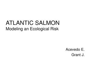 ATLANTIC SALMON Modeling an Ecological Risk