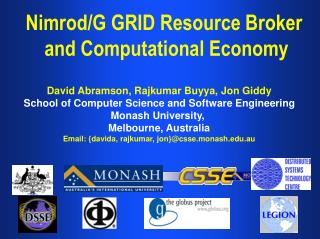 Nimrod/G GRID Resource Broker and Computational Economy