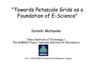 &quot;Towards Petascale Grids as a Foundation of E-Science&quot;