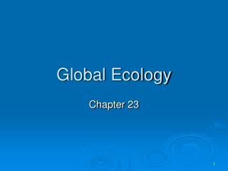 Global Ecology