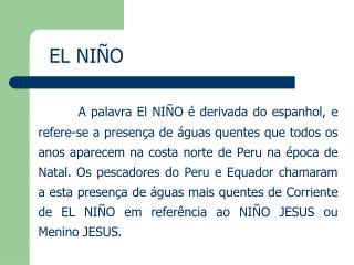 EL NIÑO