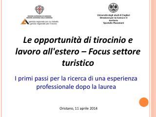 Le opportunità di tirocinio e lavoro all'estero – Focus settore turistico