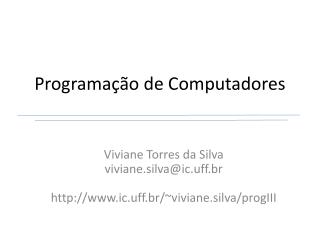 Programação de Computadores