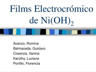 Films Electrocrómico de Ni(OH) 2