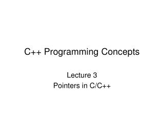 C++ Programming Concepts