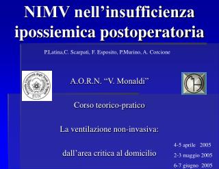 NIMV nell’insufficienza ipossiemica postoperatoria