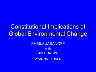 Constitutional Implications of Global Environmental Change