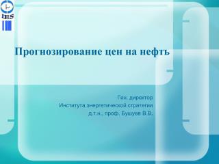 Ген . директор Института энергетической стратегии д.т.н., проф. Бушуев В.В .