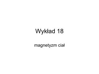 Wykład 18