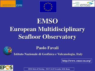 EMSO European Multidisciplinary Seafloor Observatory