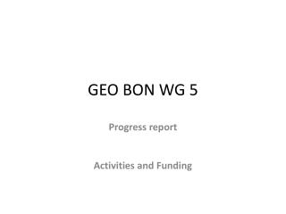 GEO BON WG 5