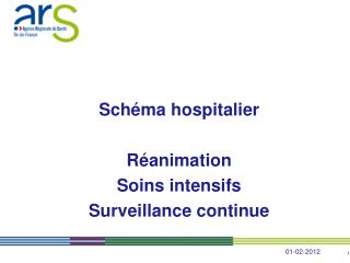 Schéma hospitalier Réanimation Soins intensifs Surveillance continue 01-02-2012