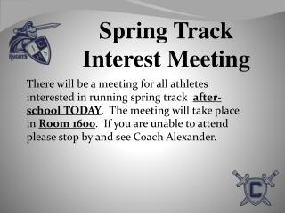 Spring Track Interest Meeting