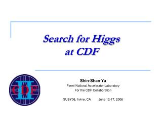 Search for Higgs at CDF