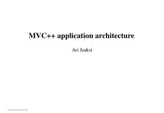 MVC++ application architecture