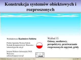 Konstrukcja systemów obiektowych i rozproszonych
