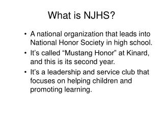 What is NJHS?