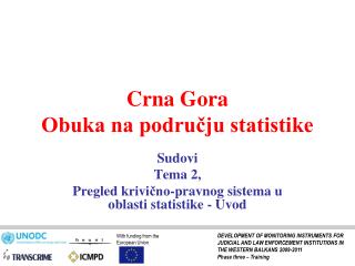 Crna Gora Obuka na području statistike