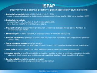 ISPAP Dogovor v zvezi s pripravo podatkov o plačah zaposlenih v javnem sektorju