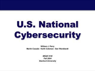 U.S. National Cybersecurity