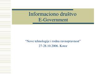 Informaciono društvo E-Government