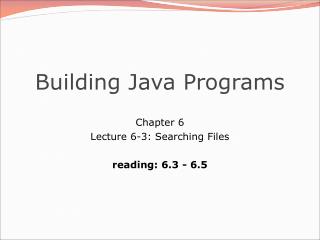 Building Java Programs