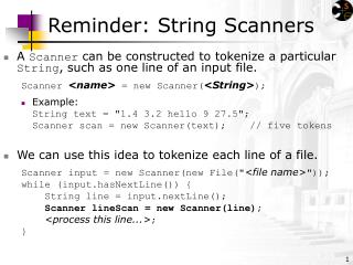 Reminder: String Scanners