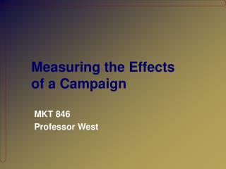 Measuring the Effects of a Campaign