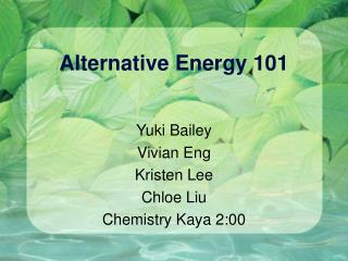 Alternative Energy 101