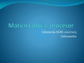 Matična ploča, procesor