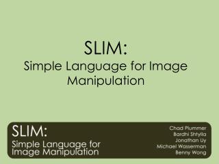SLIM: Simple Language for Image Manipulation
