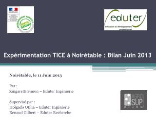 Expérimentation TICE à Noirétable : Bilan Juin 2013