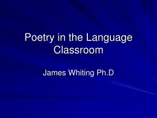 Poetry in the Language Classroom