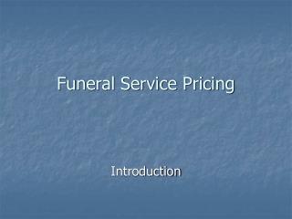 Funeral Service Pricing
